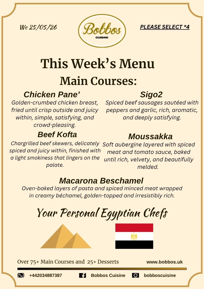 Menu Wc 25 May 2026