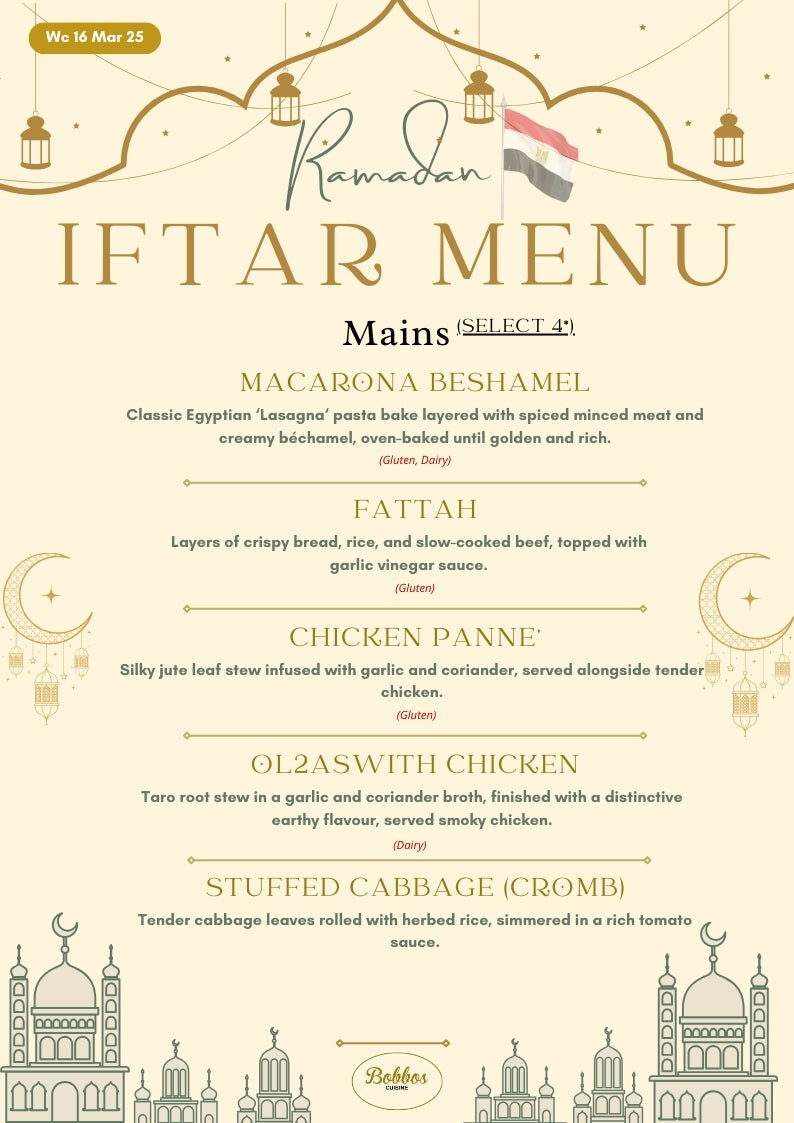 Menu Wc 16 March 2026