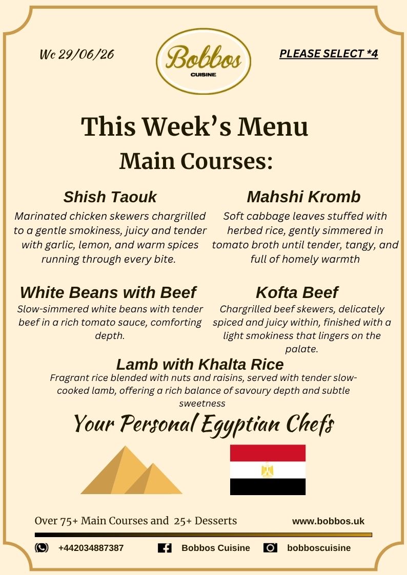 Menu Wc 29 June 2026