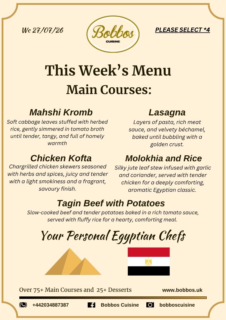 Menu Wc 27 July 2026