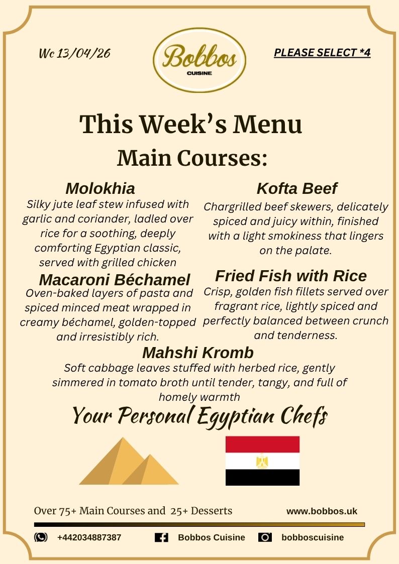 Menu Wc 13 April 2026